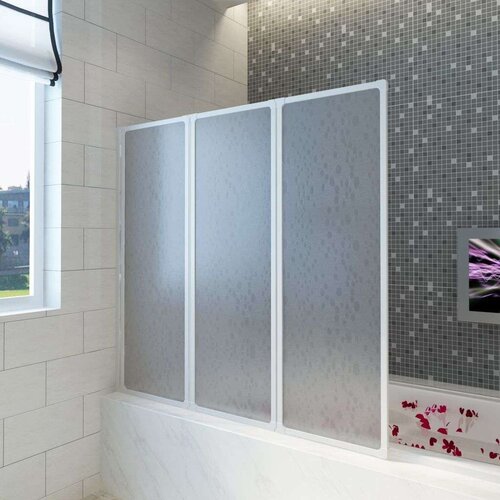 vidaXL Zložljiva stena za tuš 141 x 132 cm s 3 ploščami Cene