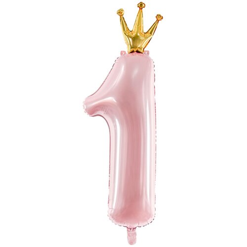 PARTY DECO folija balon številka ''1'', 37x100cm, svetlo roza Cene