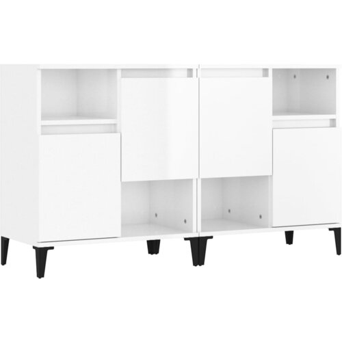 Maison Chic Komoda - Predalnik 2 kosi visok sijaj bela 60x35x70 cm inženirski les, (21722337) Slike