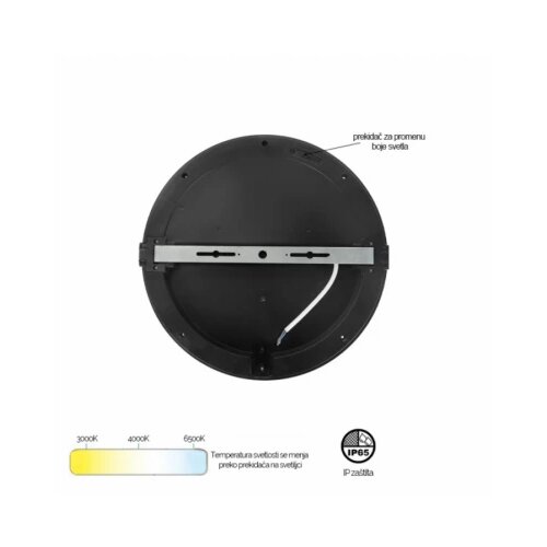  LED PLAFONJERA MONA-200-20W 3000/4000/6500K IP65 CRNA Slike