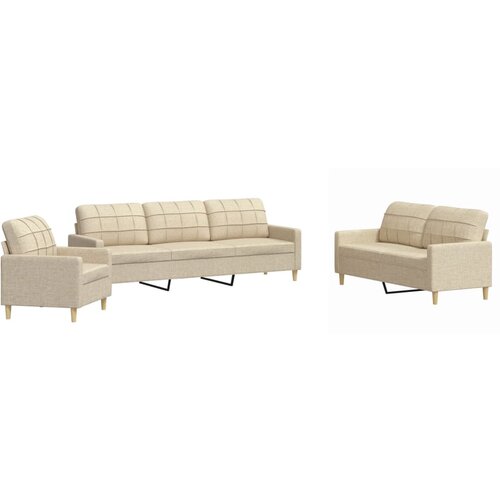 VidaXL 3-dijelni set sofa krem od mikrovlakana Slike