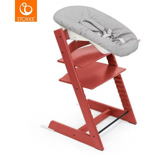 Stokke otroški stolček tripp trapp® warm red + vstavek za novorojenčka tripp trapp® grey
