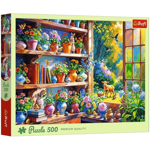 Trefl Proljetno jutro u cvjetnoj kući &amp;ndash; puzzle od 500 dijelova &amp;ndash; Slike