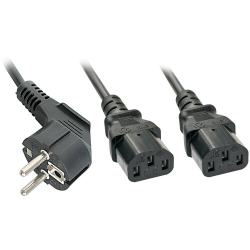 Lindy tok Y-kabel [1x varnostni mo&scaron;ki konektor - 2x ženski konektor IEC C13\, 10 A] 2.00 m črna, (20414603) Cene