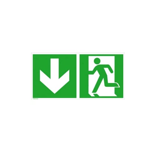 Signal rute za izbjegavanje aluminij Izlaz u nuždi lijevo, smjer prema dolje SafetyMarking 15.0085 (&Scaron; x V) 400 mm x 200 Cijene