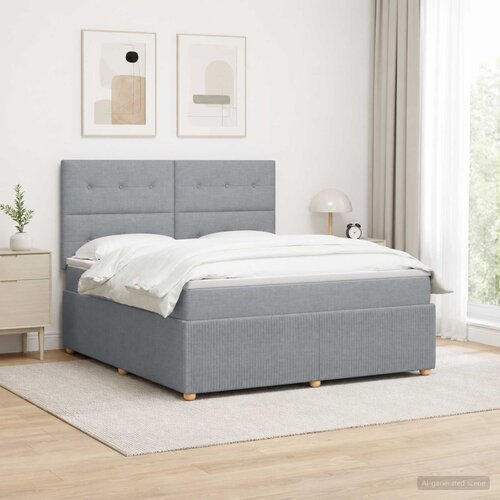  Boxspring krevet s madracem Svjetlosiva 140 x 200 cm Tkanina Cijene