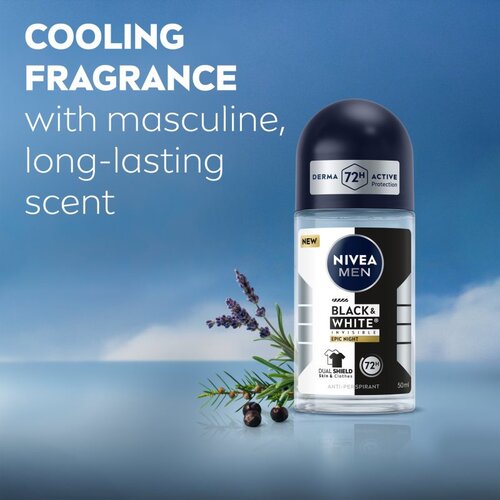 Nivea MEN Black &amp;amp; White Epic Night antiperspirant roll-on 50 ml Slike