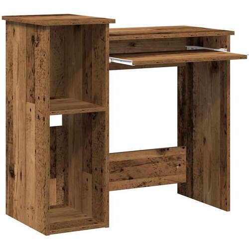 VidaXL Pisalna miza s policami starinski les 84x40x78 cm inž. les Slike