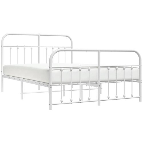  Metalni okvir kreveta uzglavlje i podnožje bijeli 140x200 cm Slike