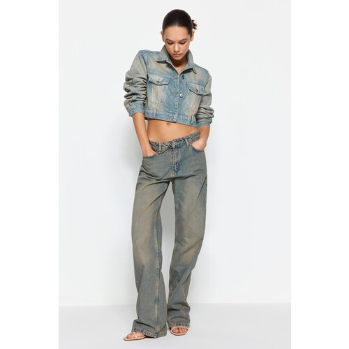 Trendyol Blue Pale Effect Vintage Low Waist Wide Leg Jeans Cijene