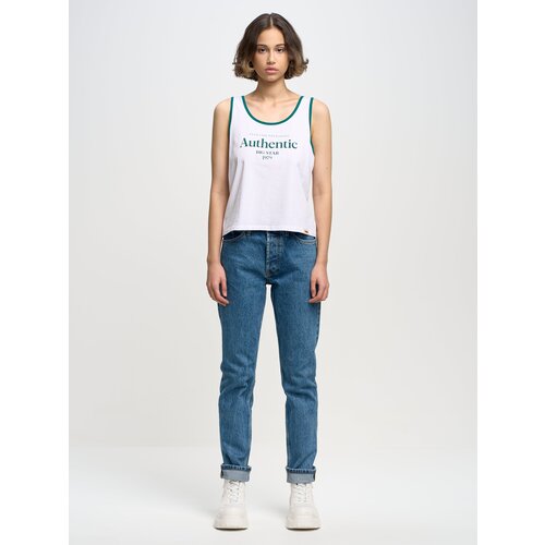 Big Star Woman&amp;#039;s Singlet T-shirt 152308 Cream 101 Slike