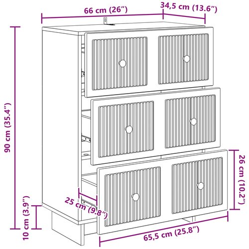  Ormar s ladicama Bijela visokog sjaja 66 x 34,5 x 90 cm Slike