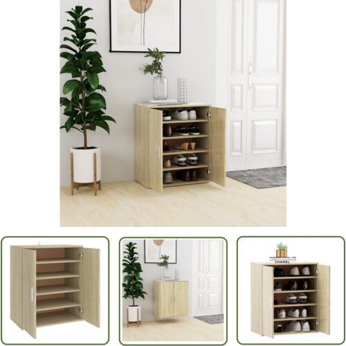 The Living Store Omarica za čevlje sonoma hrast 60x35x70 cm iverna plošča - Omara Za Čevlje, (21744601) Cene