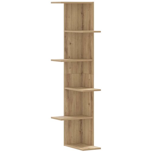  Kutna zidna polica boja artisian hrast 36,5x36,5x140 cm drvena Slike
