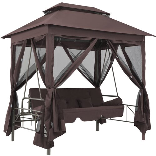 VidaXL gazebo konvertibilna ljuljačka boja kave Slike