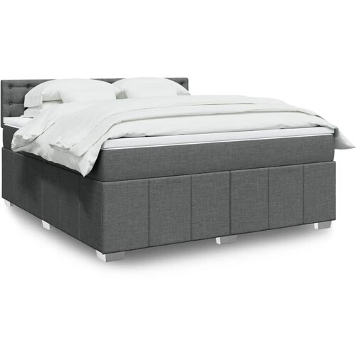 VidaXL Okvir kreveta s oprugama i madrac svjetlosivi 180x200cm tkanina Slike
