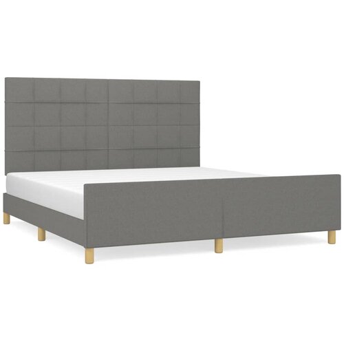 Maison Chic Posteljni okvir - Dvoposteljna postelja - Zakonska postelja brez vzmetnice temno siv 180x200 cm tkanina-J4415, (21759836) Slike