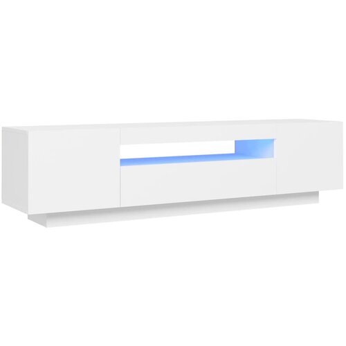 Maison Chic TV omarica - TV stojalo - Televizijska omarica z LED lučkami bela 160x35x40 cm, (21670917) Slike