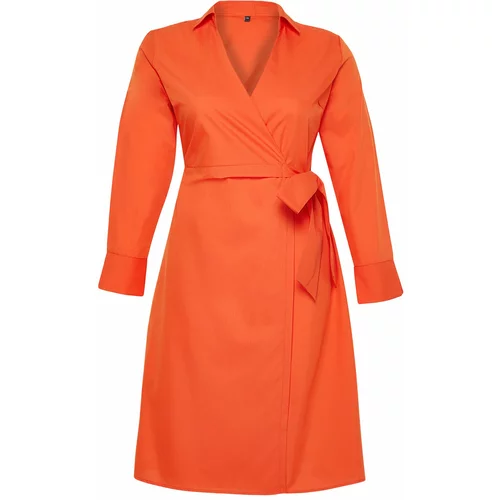 Trendyol Curve Orange Double Breasted Woven Dress