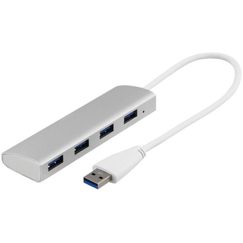 Deltaco USB 3.0 Hub s 4 USB-A Porta, Aluminijski, 0,3m, Srebrni Cijene