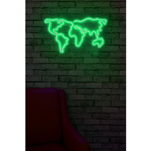  Zidna LED dekoracija World Map, IP67, 375 cm, 12V, 40000, Zelena Slike