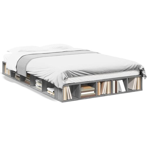 vidaXL Okvir kreveta siva boja hrasta 135 x 190 cm konstruirano drvo Cijene