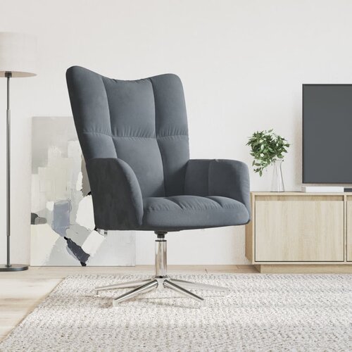The Living Store Stol za sproščanje temno siv žamet - Stol Za Sproščanje, (21420319) Cene
