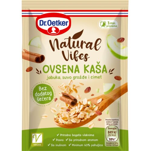 Dr. Oetker DR.OETKER ovsena kaša jabuka suvo grožđe cimet 60g Cene