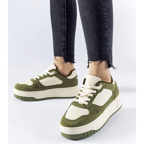 Gemre Green and white platform sneakers Pomona Cene