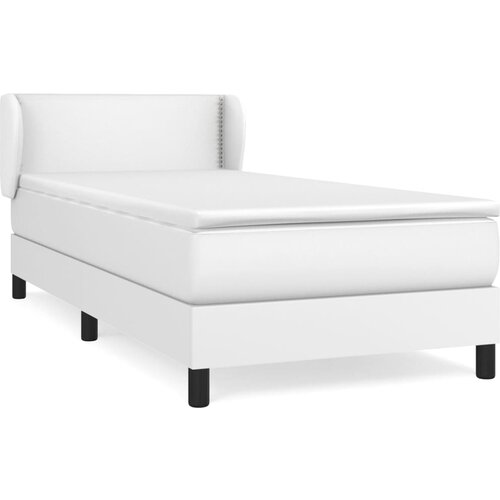 vidaXL Box spring postelja z vzmetnico bel 90x190 cm umetno usnje, (20723903) Cene