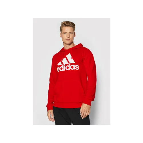 Adidas Dukserica za muškarce, boja: crvena, s kapuljačom, s tiskom