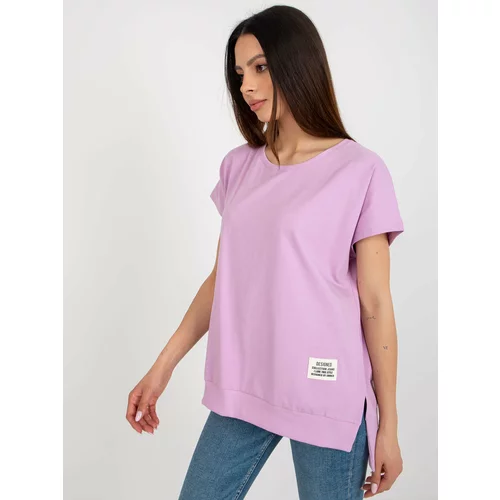 Fashion Hunters Light purple lady's oversize blouse with slits