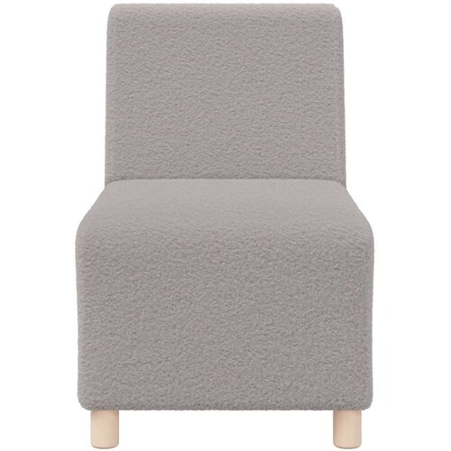  Modularna sofa bez naslona za ruke svijetlosiva 55 cm kovrčava tkanina imitacija vune Slike