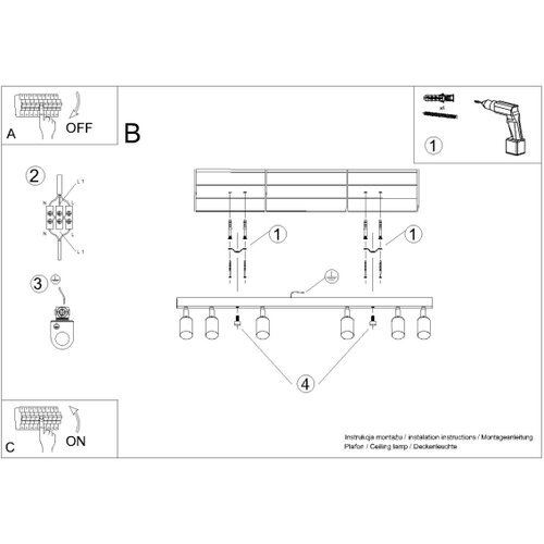 Sollux Lighting Sollux SL.1388 - Spot svetiljka WINX 6xGU10/10W/230V crna/zlatna Slike