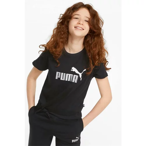 Puma Otroška kratka majica ESS+ Logo Knotted Tee G črna barva