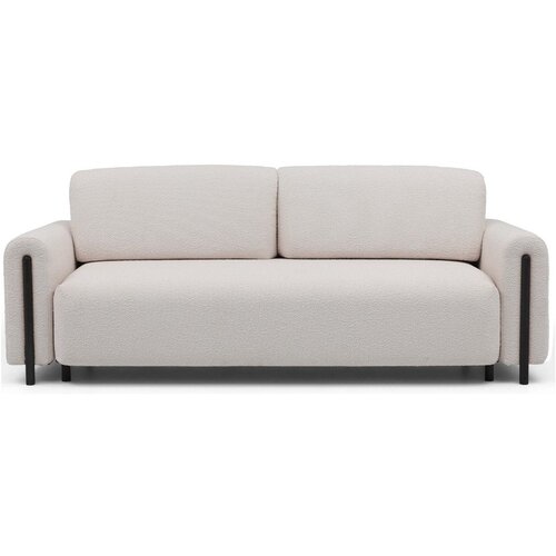 ELTAP Bež/krem sklopiva/s prostorom za odlaganje sofa od bouclé tkanine 244 cm Arcadova – Cene
