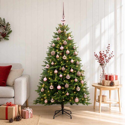  Umjetno božićno drvce s kuglicama 150 cm 150 LED lampica Cene