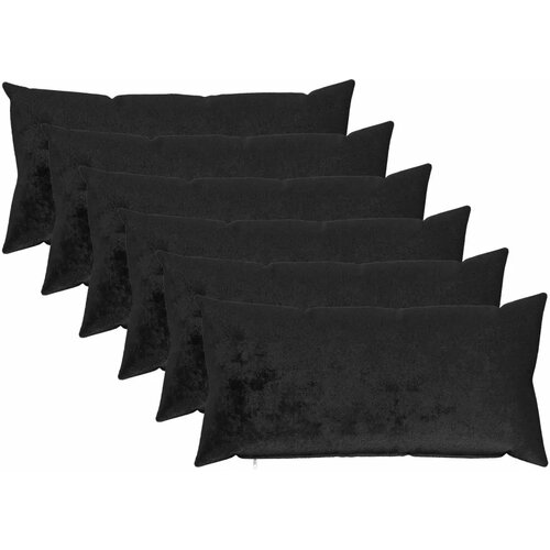 Presvlaka za jastuk 6 pcs HEERLEN Crna 40 x 70 cm Flanel - Crna 40 x 70 cm 6 Cijene
