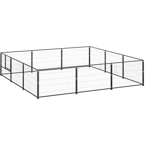  Kavez za pse crni 9 m&amp;sup2; čelični Slike