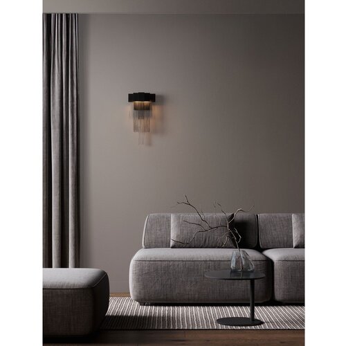 Nova Luce Mat crna željezna LED zidna lampa s mogućnosti zatamnjivanja Rev&amp;iota;&amp;alpha; &amp;ndash; Slike