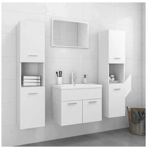  Komplet kopalniškega pohištva bele barve iverna plošča