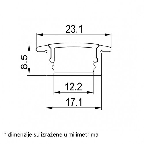 Bb Link led profil LL-ALP001-R komplet crni Slike
