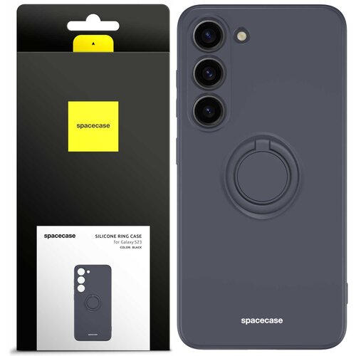 Spacecase SILIKONSKI OVITEK S OBROČKOM ZA SAMSUNG GALAXY S23 ČRN, (21963487) Cene