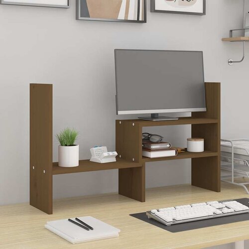  Stalak za monitor smeđi (39 - 72) x 17 x 43 cm masivna borovina Cijene