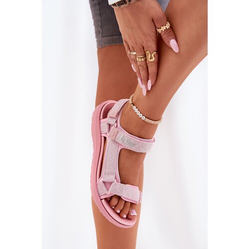 Lee Cooper Ladies Fabric Sandals With Velcro Cene