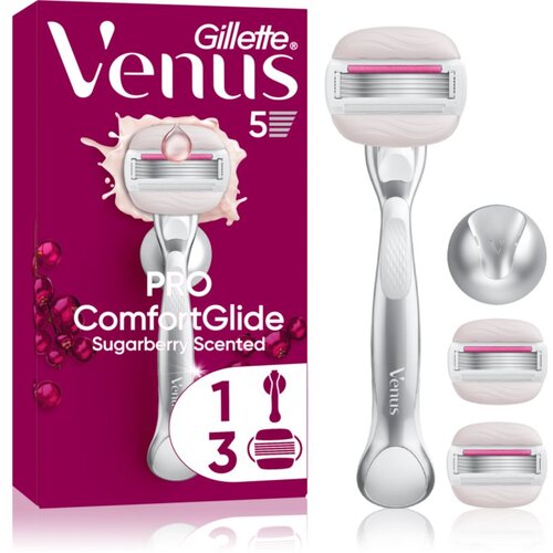 Gillette Venus PRO ComfortGlide Sugarberry ženski brivnik z držalom za prho + nadomestne britvice 5 kos Cene