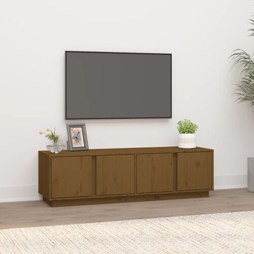 The Living Store TV omarica medeno rjava 140x40x40 cm trdna borovina - TV Omarica, (21375789) Slike