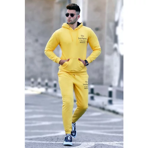 Madmext Printed Men's Yellow Tracksuits 4725