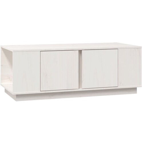 Maison Chic Klubska mizica - kavna mizica - Nizka mizica bela 110&amp;times;50&amp;times;40 trdna borovina, (21753745) Slike