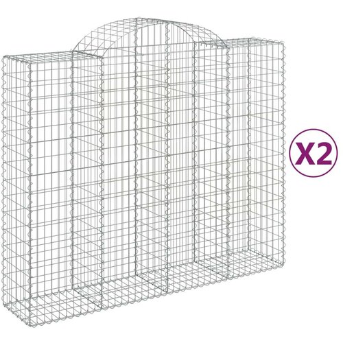  Lučne gabionske košare 2 kom 200x50x160/180cm pocinčano željezo Cene
